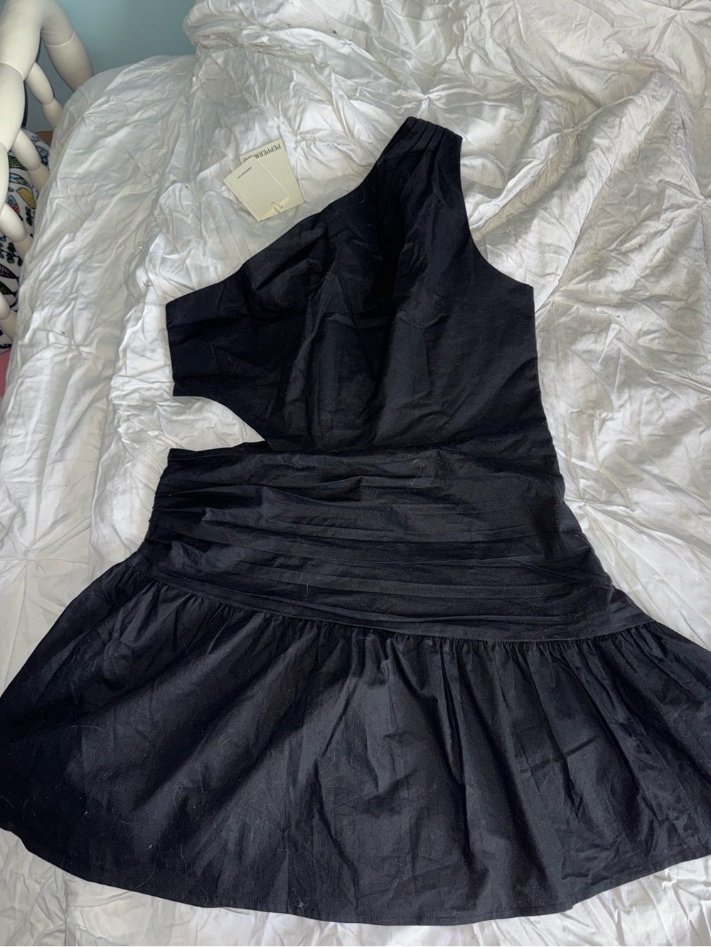Peppermayo One-Shoulder Black Dress